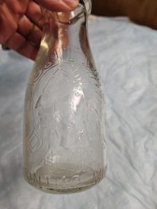 CHIEF PONTIAC embossed PONTIAC DAIRY MICHIGAN glass Pint milk bottle - Picture 1 of 18