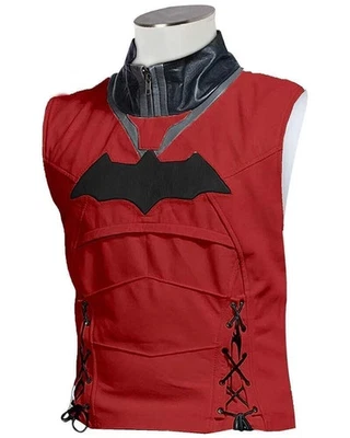 Red Hood Leather Jacket and Vest Costume New Batman Arkham Knight Game - Image 1 of 4