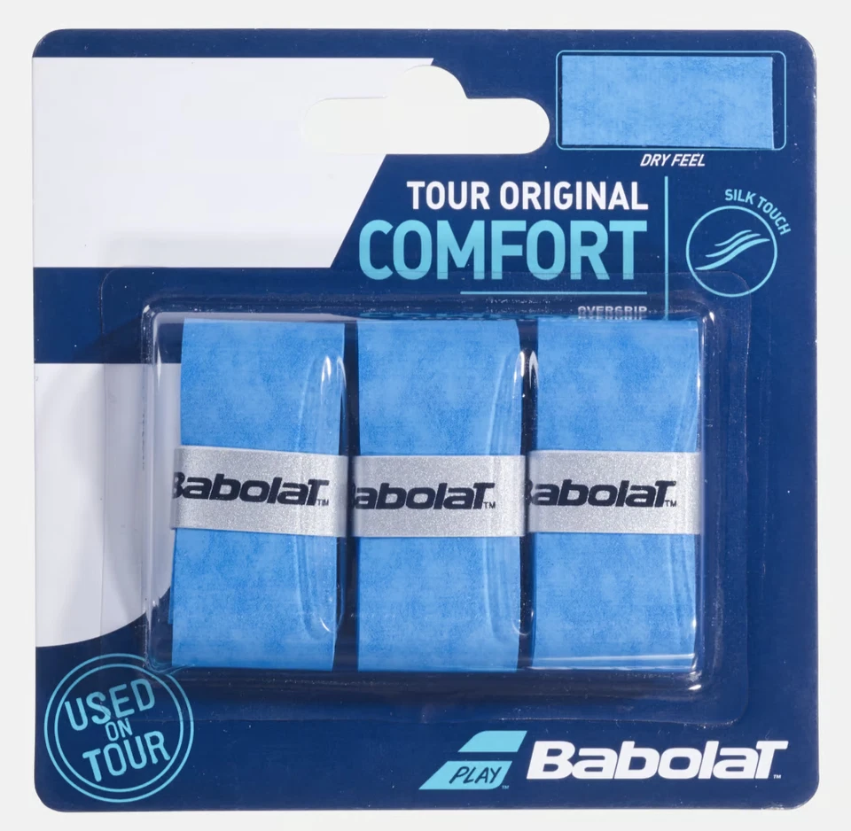 Babolat Tour Original Paquete de 3 Azul Seco Overgrip Tenis Raquetball Pickleball Foto 1 de 1