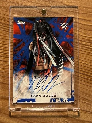 2018 WWE Topps Road To Wrestlemania Autograph Blue /50 Demon Finn Balor - Image 1 of 2