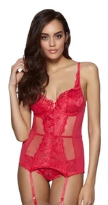 Gossard Gypsy 11119 Padded Balcony Basque 34E & Matching Briefs M 11113 - Picture 1 of 14