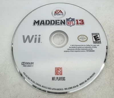 Madden NFL 13 - Nintendo Wii Replacement Disc Only Tested Authentic - Image 1 of 2