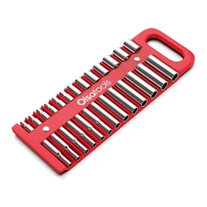 Magnetic Portable Socket Organizer Tray - 1/4-Inch Drive - Red Holder for Dee... - Picture 1 of 6