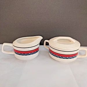 Lenox Temper-Ware VTG 1980s Staccato Sugar Bowl (w/Lid) & Creamer Set Temperware - Picture 1 of 3