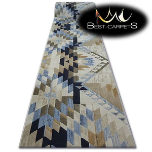 Modern Thick & Soft Hall Runner DROP JASMINE Diamonds width 80 cm extra long - Picture 1 of 5