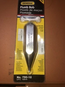 Nip General Tools Plumb Bob 790-12 12oz shelf 8 - Picture 1 of 5