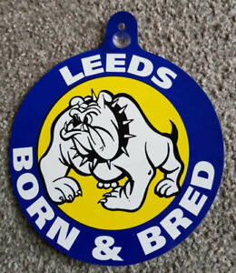 Leeds Car/Bedroom Window Hanger "Leeds Born & Bred" Bulldog Design