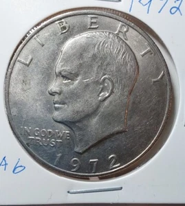 1972 Eisenhower Dollar Error Islands Under Florida Type2 Double Die 7 And 2 - Picture 1 of 2