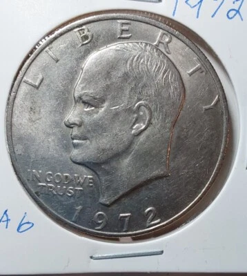 1972 Eisenhower Dollar Error Islands Under Florida Type2 Double Die 7 And 2 - Image 1 of 2