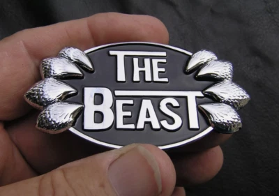 THE BEAST OVAL CAR EMBLEM Metal Badge Fender or Grill or Rear - Image 1 of 4