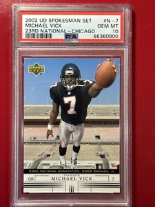 Pop 6, 2002 Michael Vick UD Spokesman 23rd Natl Chicago PSA 10 Falcons - Bild 1 von 2