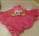 Okie Dokie Hot Pink Fuchsia Rattle Owl Baby Security Blanket Lovey Satin Lovie