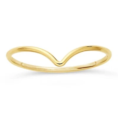 Anillo relleno oro chevron mujer banda delgada delicado minimalista anillo apilable Foto 1 de 4