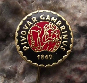 Vintage Gambrinus 10 degree Popular Czech Lager Beer Brewery Pin Badge  - Picture 1 of 3