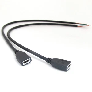 1pc 0.3M/1ft Micro 5pin USB Female Jack 4 wires Data Pigtail Cable Cord DIY - Picture 1 of 6