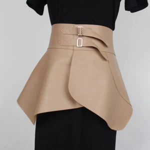 Faux Leather Corset Belt Waistband Wide Cummerbund Shirt Dress Decor Gothic Chic - Picture 1 of 15