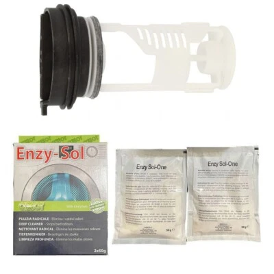 JCSPARES Filtro Pompa Tappo Scarico + Kit Pulizia Calcare Lavatrice Whirlpool Ariston