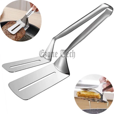 Stainless Steel Steak Clamp Food Clip Tongs Bread Meat BBQ Kitchen Cooking Tool - Image 1 of 4