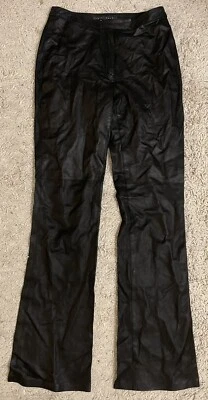 YANSI FUGEL black buttery soft leather bootcut boot cut pants 2 small s - Image 1 of 4