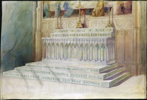 Louis Comfort Tiffany Altar Design Art Print – 1914 Architectural Watercolor - Picture 1 of 2