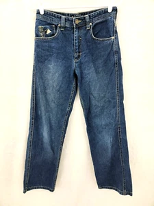 Enyce Youth 16 Denim Jeans Blue Dark Wash 5 Pocket Logo Straight Leg EUC - Picture 1 of 8