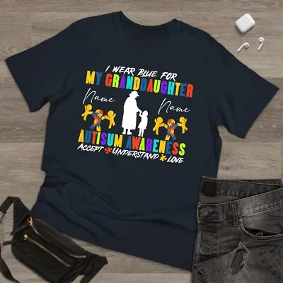 Personalised Grand daughter, Autism awareness Tee Adult Kids Unisex Xmas Puzzle - Image 1 of 3