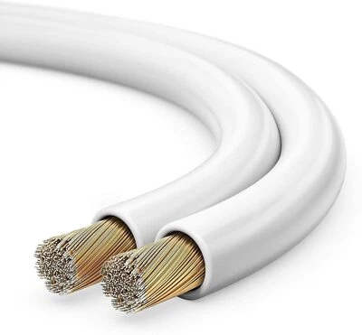 conecto 10m Lautsprecherkabel Lautsprecher Boxen Kabel 2x1,5mm² CCA weiß