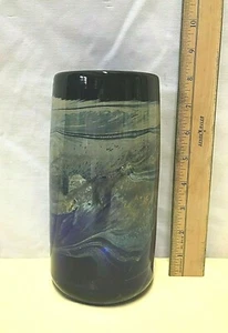 JAMES CLARKE STUDIO Signed 1978 Hand Blown Art Glass Decorative Vase ~ 8" Tall - Bild 1 von 6