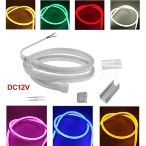 Luz LED de cuerda de neón impermeable flexible interior/exterior iluminación LED color DC12V - Imagen 1 de 23