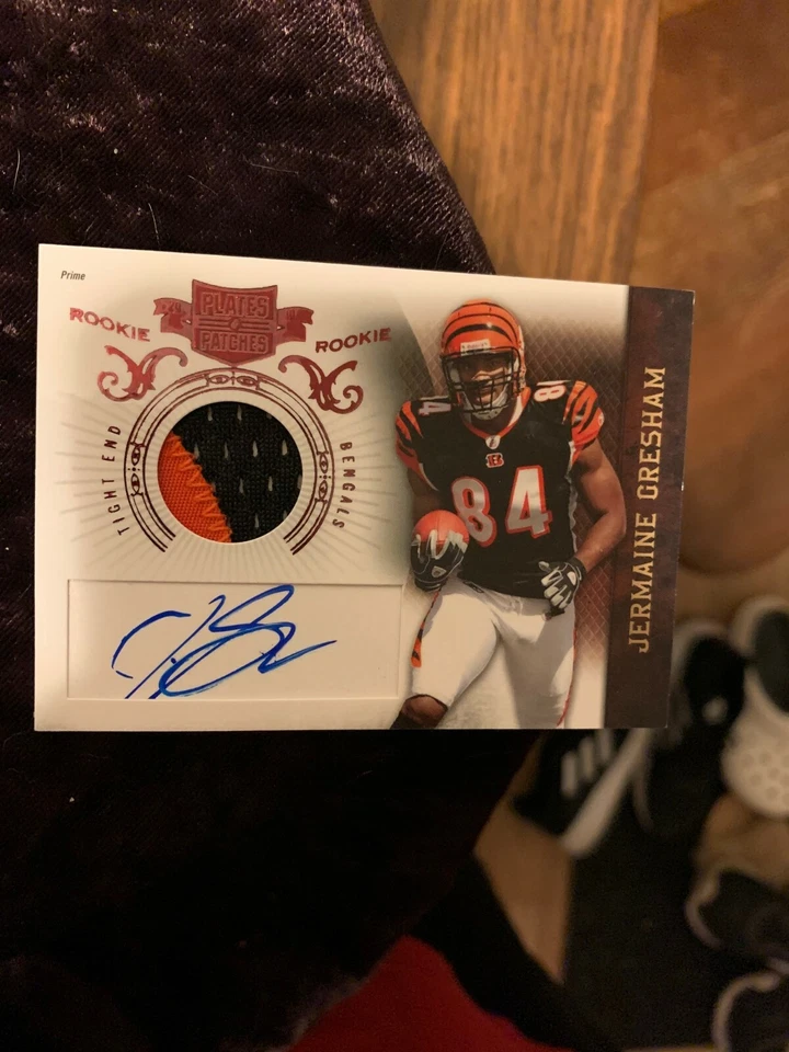 2010 PLATES & PATCHES JERMAINE GRESHAM ROOKIE RPA 2CLR JERSEY AUTOGRAPH 436/699 - Image 1 of 1