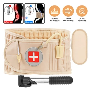 Decompression Back Brace Inflatable Lumbar Support Herniated Disc Pain Relief - Picture 1 of 11