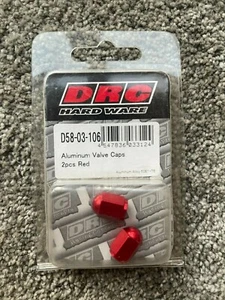 TAPAS DE VÁLVULA DE ALUMINIO DRC UN PAR EN ROJO SE ADAPTA A BICICLETAS DE PRUEBA DE ENDURO MX MOTOCROSS - Imagen 1 de 1