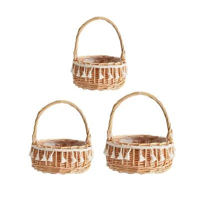 Storage Basket with Handle Picnic Bread Basket Flower Basket for Garden - Image 1 of 2