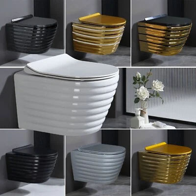 Wand WC Spülrandlos Vorwandelement Wandhängende Toilette Design Großes Sortiment - Bild 1 von 4