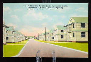 Postcard Street And Barracks Replacement Center Cheyenne Fort Francis E. Warren - Picture 1 of 1