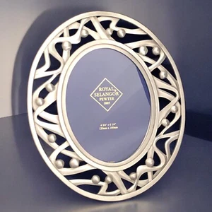Royal Selangor Pewter Oval Photo Picture Frame Home Décor - Picture 1 of 11