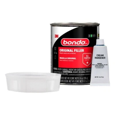 Relleno original Bondo carrocería automática reparaciones abolladuras y arañazos fácil de usar 14 oz Foto 1 de 2