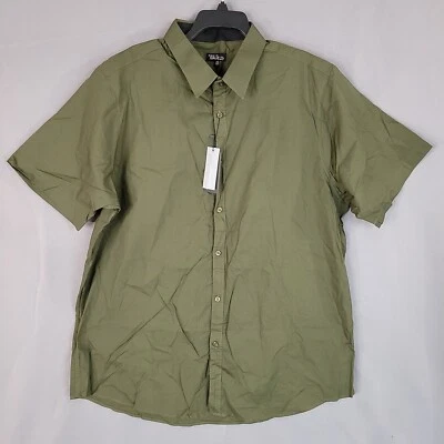 Camisa para hombre Galaxy By Harvic con botones calce ajustado manga corta verde talla 2XL Foto 1 de 4