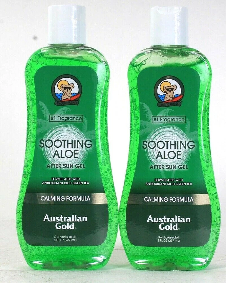 Gel calmante para después del sol de 2 quilates Australian Gold 8 OZ fórmula calmante de aloe té verde Foto 1 de 1