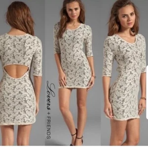 Lovers + Friends Sway Back weiß besticktes Kleid mit Spitze Größe Medium - Bild 1 von 9