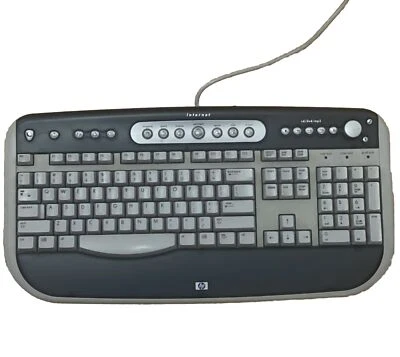 HP SK-2565 USB Keyboard Internet Multimedia Volume Knob Authentic OEM VINTAGE - Image 1 of 4