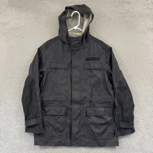 Rag & Bone Rain Jacket Mens XL Black Hooded Zip Up Utility Nylon Parka Outdoor - Picture 1 of 12