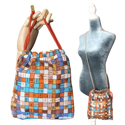 Bolso Bandolera Hermes Bolduc au Carre Vintage Cachemira y Seda Bufanda Cordón Foto 1 de 4