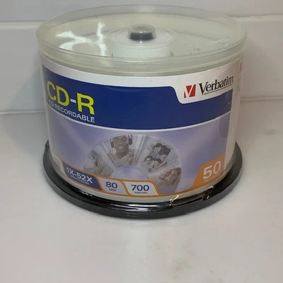 NEW Verbatim 50 CD-R 80min 700 GB 1X-52X - Image 1 of 2