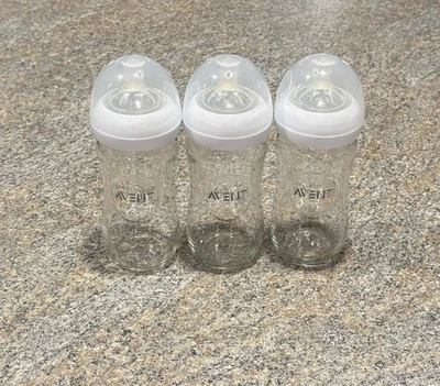 Nuevo juego de 3 botellas de vidrio Philips Avent de 8 oz Foto 1 de 4