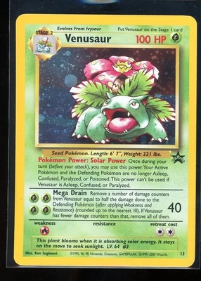 Pokemon TCG Venusaur #13 Wotc Black Star Promo Swirl Holo: [LP] - Image 1 of 2
