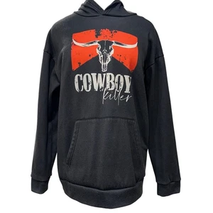 Cowboy Killer Bull Skull Graphic Hoodie Pullover, Women's Medium, Trendy M - Picture 1 of 7