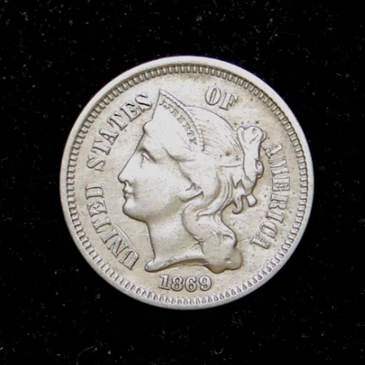 1869 THREE CENT NICKEL OLD U.S. TYPE COIN - Image 1 of 2