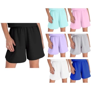 Girls Boys Sports Shorts Elastic Waistband Running Soccer Basketball Workout - Picture 1 of 43