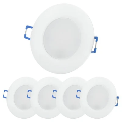 5x LED Einbaustrahler Dimmbar 230V – Flach Einbau Spots IP44 Bad Deckenstrahler  - Bild 1 von 4